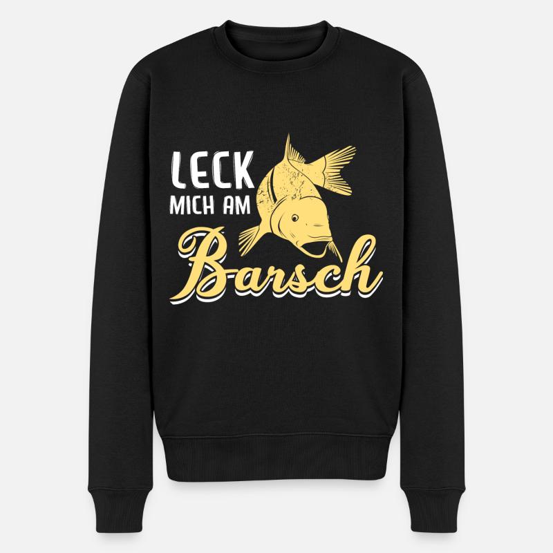 Leck mich am Barsch - Männer Premium Bio Pullover - Schwarz