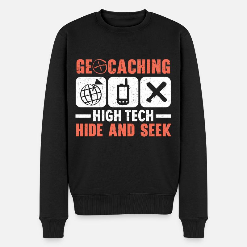 Géocachette de haute technologie Cache-cache - Pull Premium bio Homme - noir