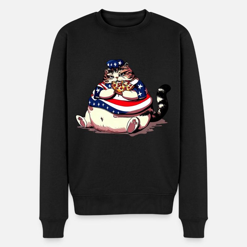 Fat American Pizza Cat - Pull Premium bio Homme - noir