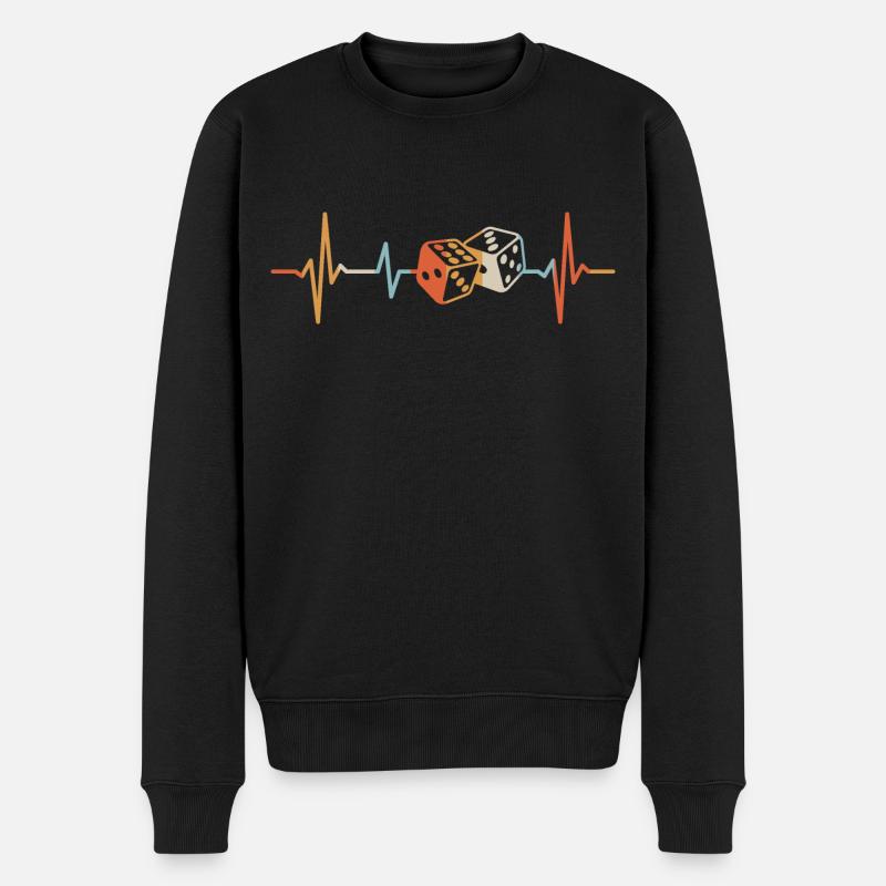 Dés Heartbeat Jeu de dés - Pull Premium bio Homme - noir