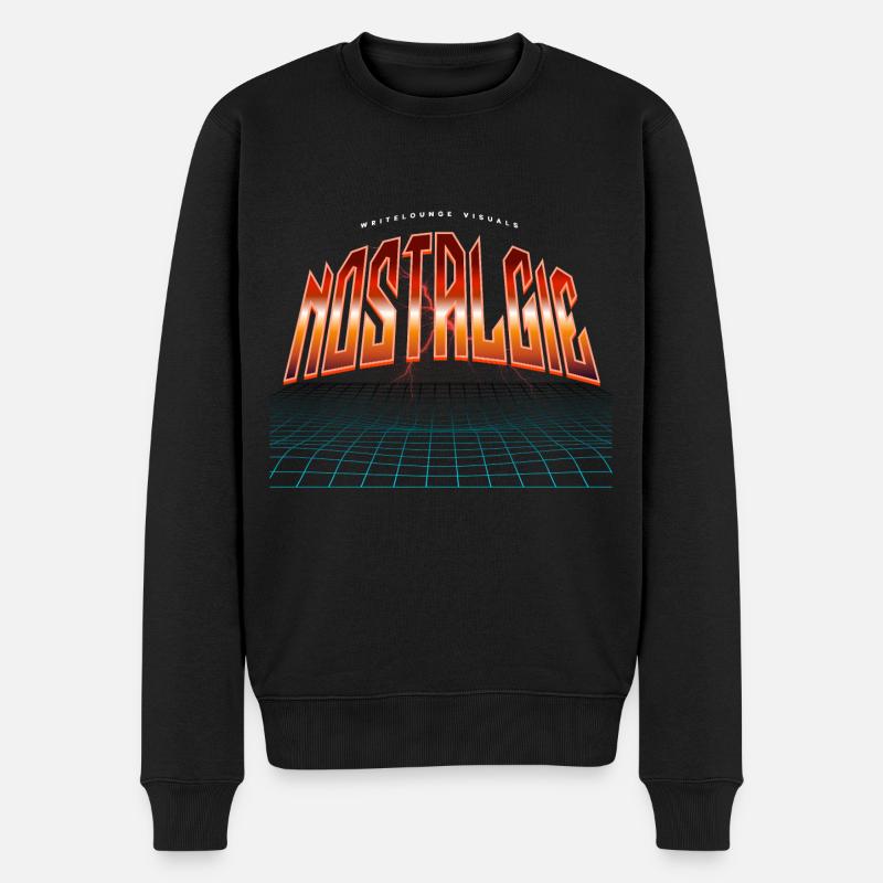 Nostalgia Neon Synthwave - Men's Premium Organic Jumper - black