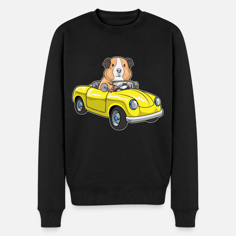 Meerschweinchen Auto - Männer Premium Bio Pullover - Schwarz
