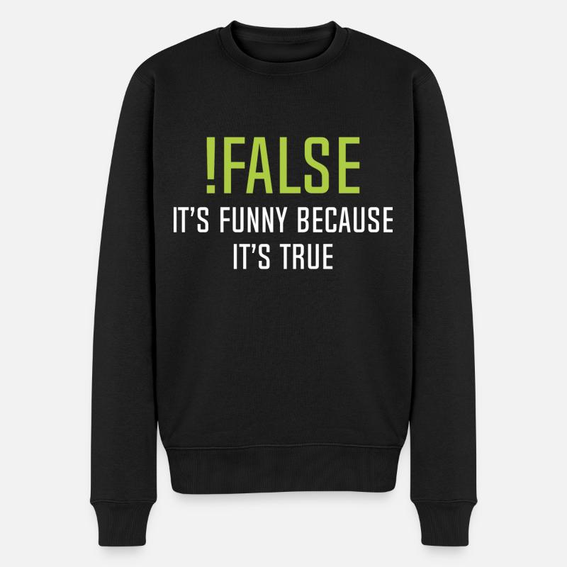 FALSE - Männer Premium Bio Pullover - Schwarz