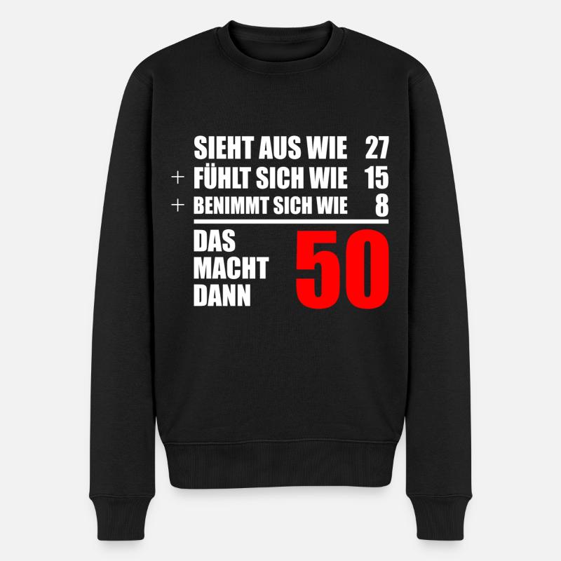 Rechnung 50. Geburtstag Geschenk - Männer Premium Bio Pullover - Schwarz