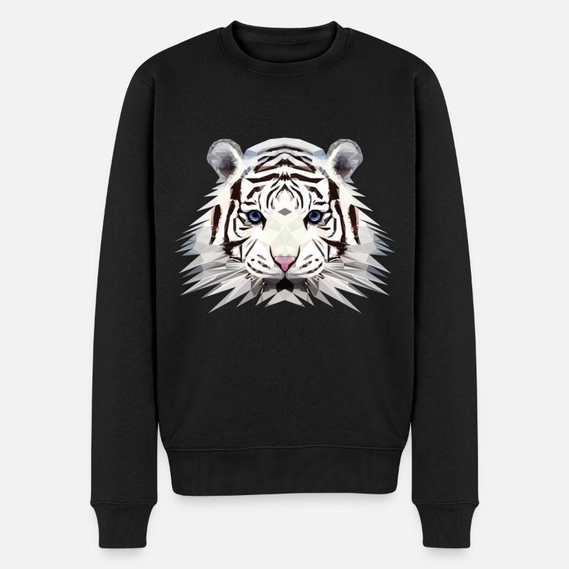 Polygon Design White Tiger Weißer Tiger Snowtiger - Männer Premium Bio Pullover - Schwarz