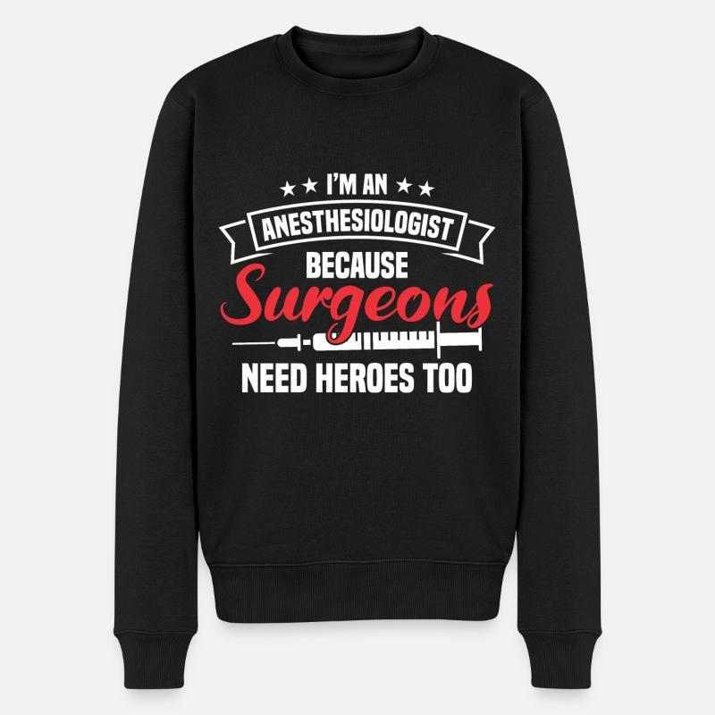 Anesthesia Anesthesia Technician Anesthesiologist - Men's Premium Organic Jumper - black