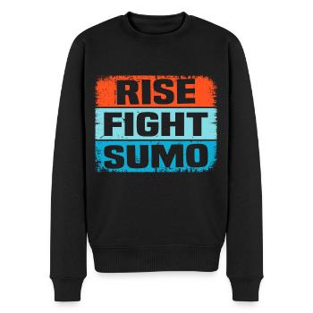 Rise Fight Sumo - Männer Premium Bio Pullover - Schwarz - Vorne - Nico (187cm)