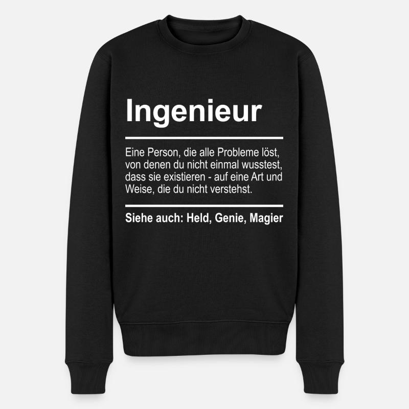 Ingenieur - Männer Premium Bio Pullover - Schwarz