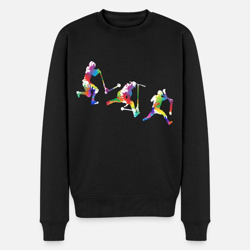 Scooter Stunt - Männer Premium Bio Pullover - Schwarz