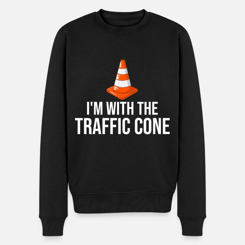 Verkehrskegel Leitkegel Verkehrszeichen Hüterl - Männer Premium Bio Pullover - Schwarz