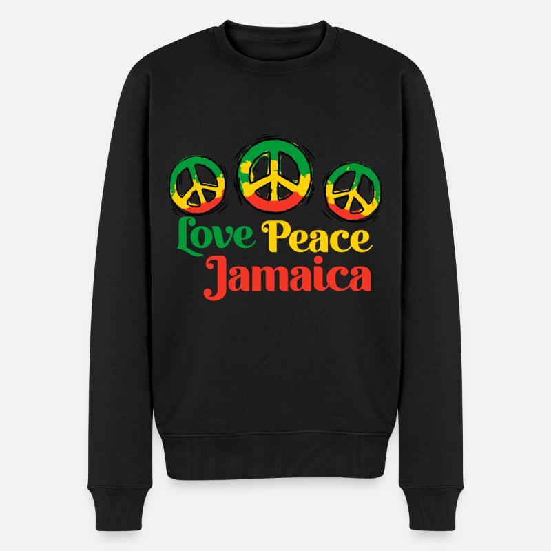 Jamaica Jamaika - Männer Premium Bio Pullover - Schwarz