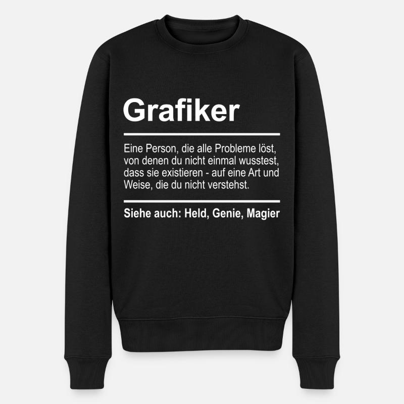 Graphiste - Pull Premium bio Homme - noir