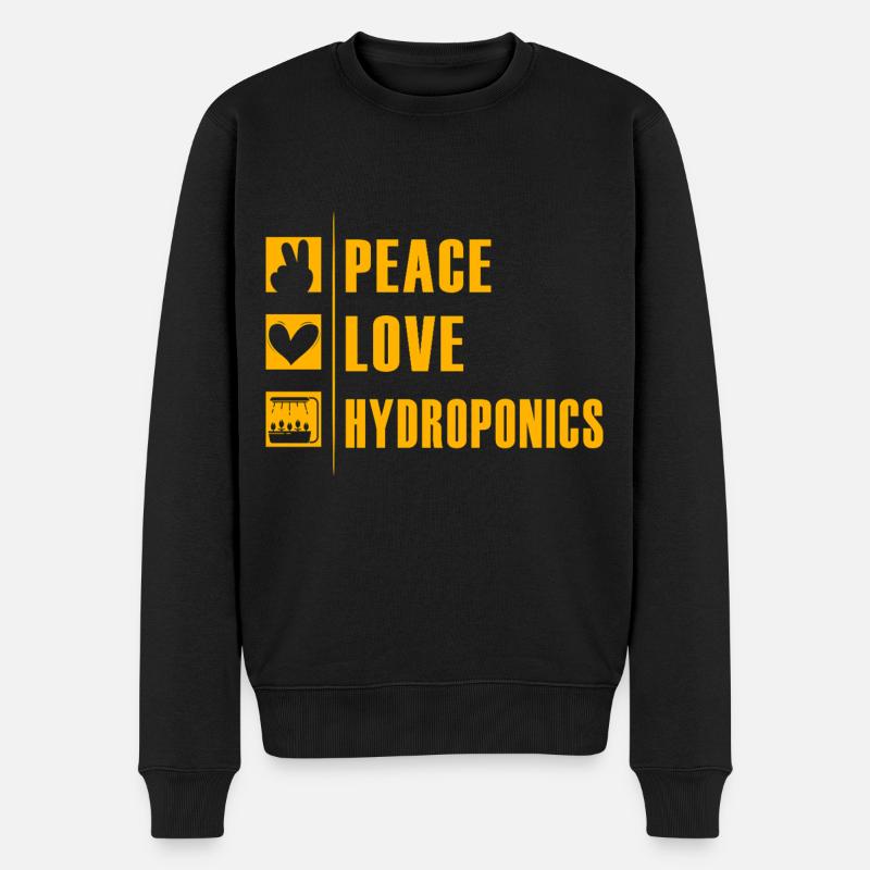 Peace Love Hydroponie - Pull Premium bio Homme - noir