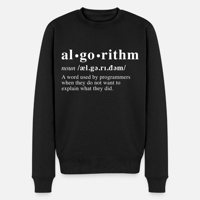 Algorithm Dictionary - Men's Premium Organic Jumper - black