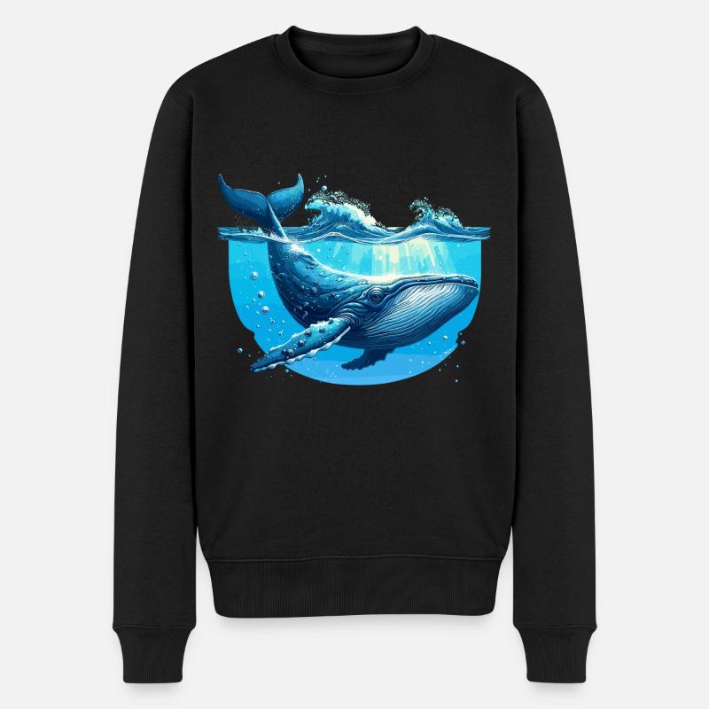 Baleine bleue - Pull Premium bio Homme - noir