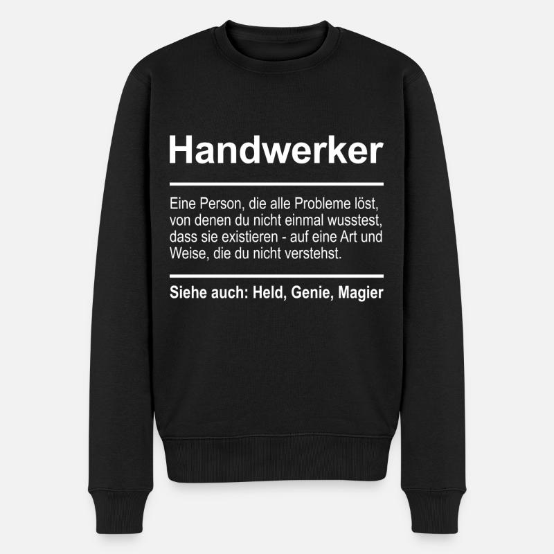 Handwerker - Männer Premium Bio Pullover - Schwarz