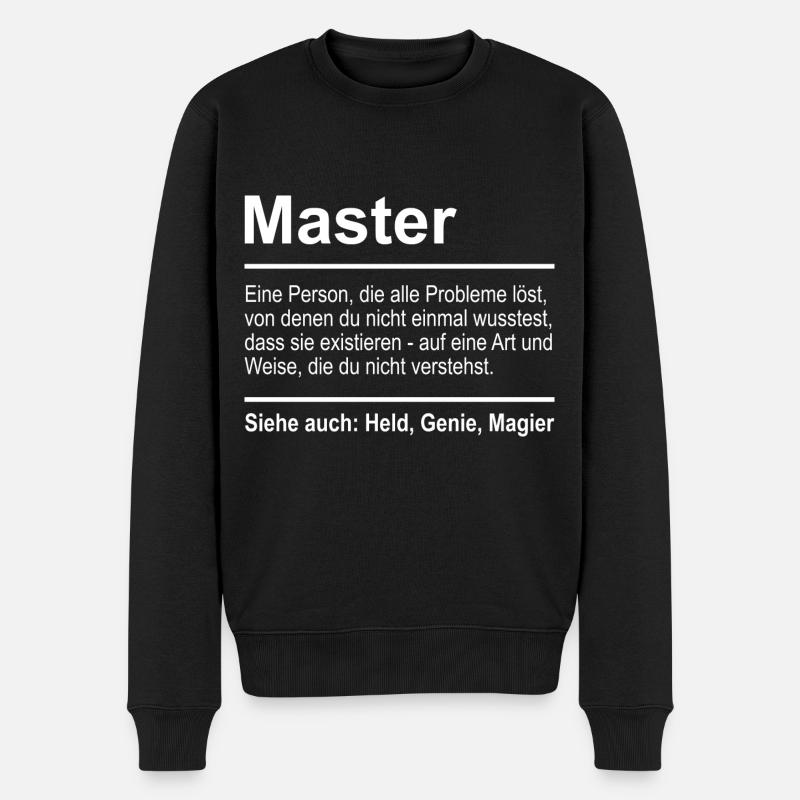 Master - Männer Premium Bio Pullover - Schwarz