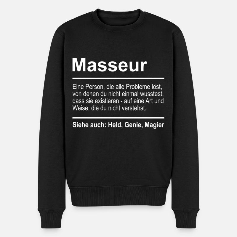 Masseur - Männer Premium Bio Pullover - Schwarz