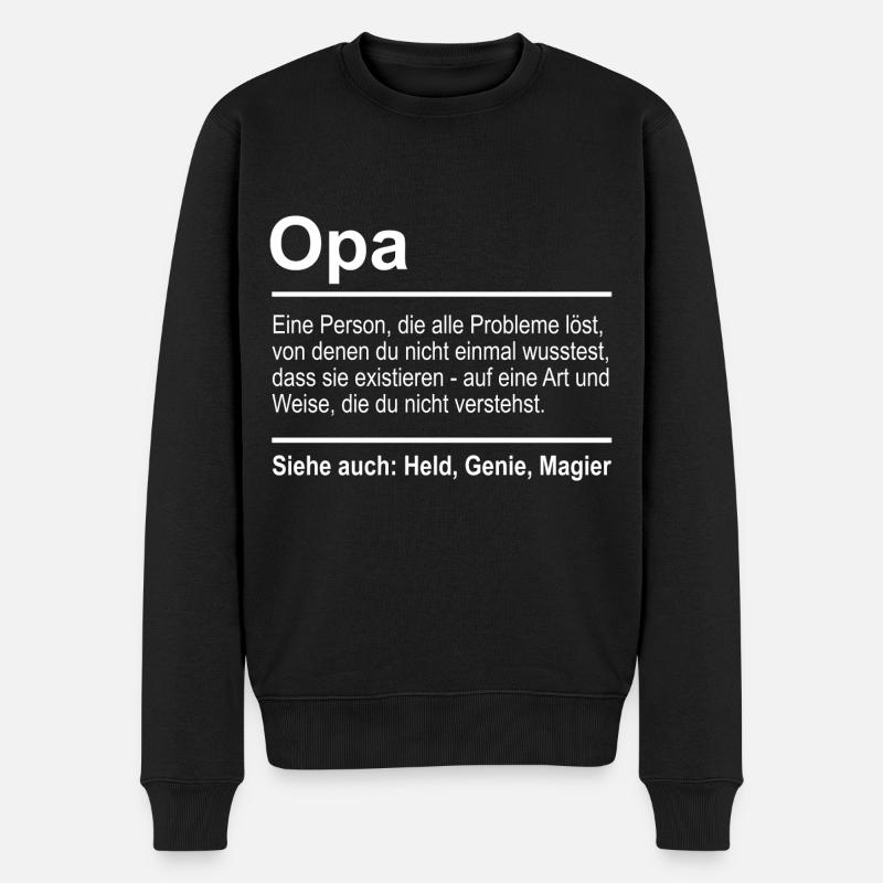 Opa - Männer Premium Bio Pullover - Schwarz