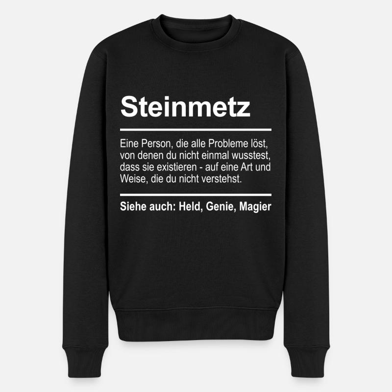 Steinmetz - Männer Premium Bio Pullover - Schwarz