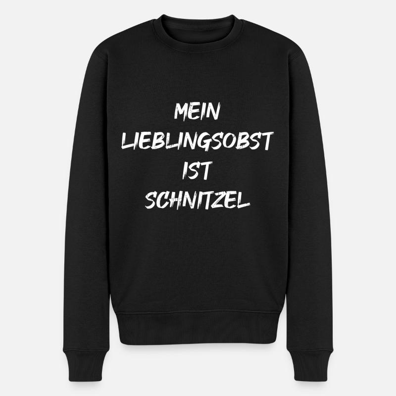 Mein Lieblingsobst ist Schnitzel - Männer Premium Bio Pullover - Schwarz