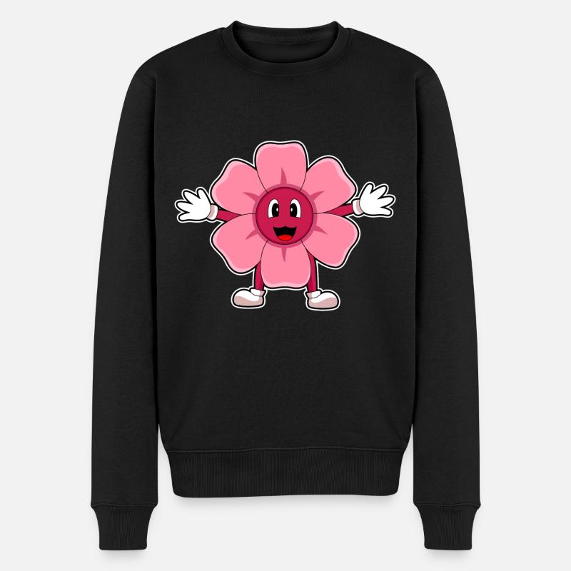 Fleur rose - Pull Premium bio Homme - noir