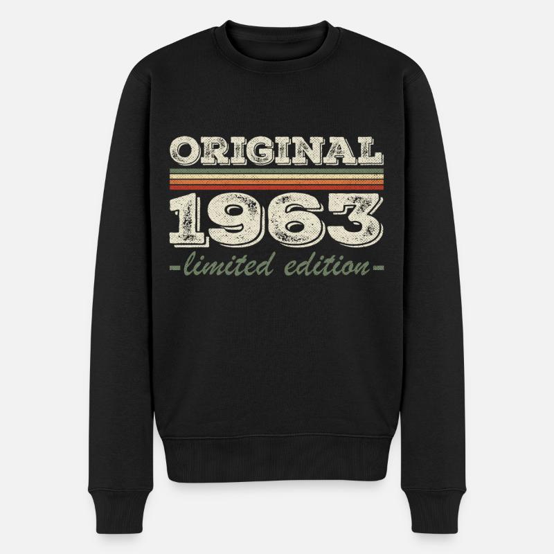 Legende seit 1963 Geboren 1963 Geburtstag 1963 - Männer Premium Bio Pullover - Schwarz