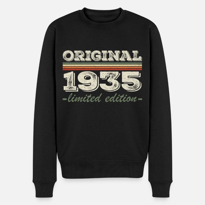 Legende seit 1935 Geboren 1935 Geburtstag 1935 - Männer Premium Bio Pullover - Schwarz