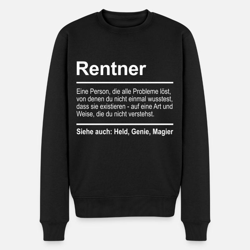 Rentner - Männer Premium Bio Pullover - Schwarz