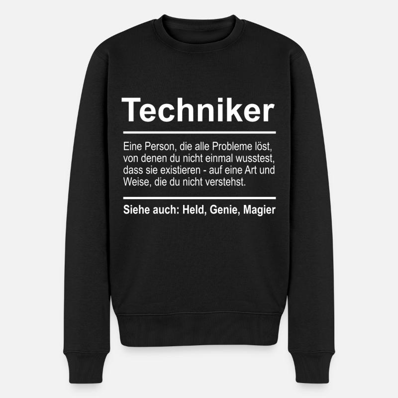 Techniker - Männer Premium Bio Pullover - Schwarz