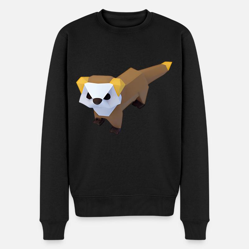 Polygon Frettchen - Männer Premium Bio Pullover - Schwarz