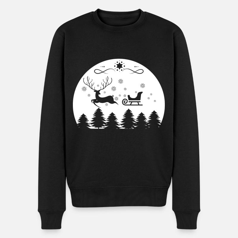Weihnachtsmann Lebkuchen Rentier Winter - Männer Premium Bio Pullover - Schwarz