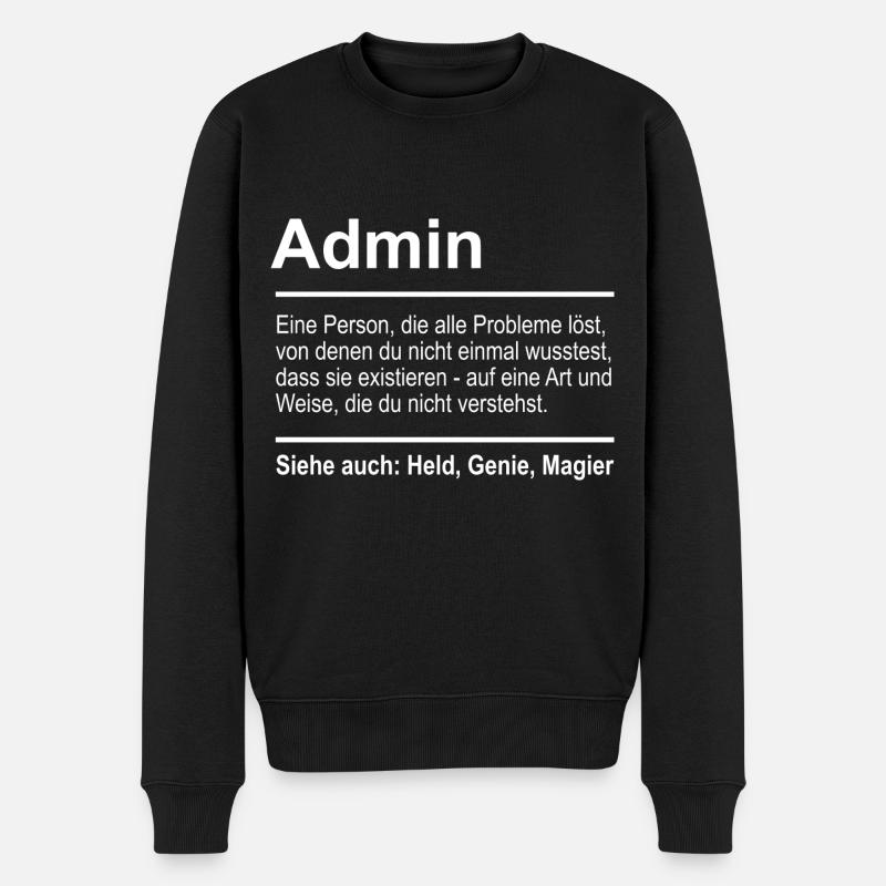 Admin - Männer Premium Bio Pullover - Schwarz