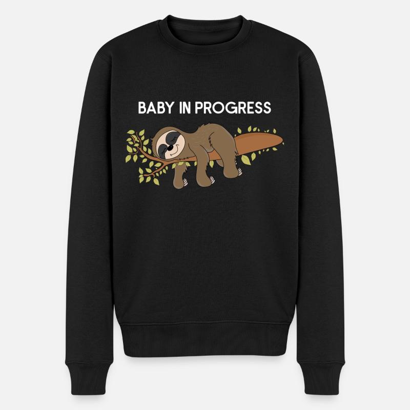Paresseux bébé dans Progress Paresseux - Pull Premium bio Homme - noir