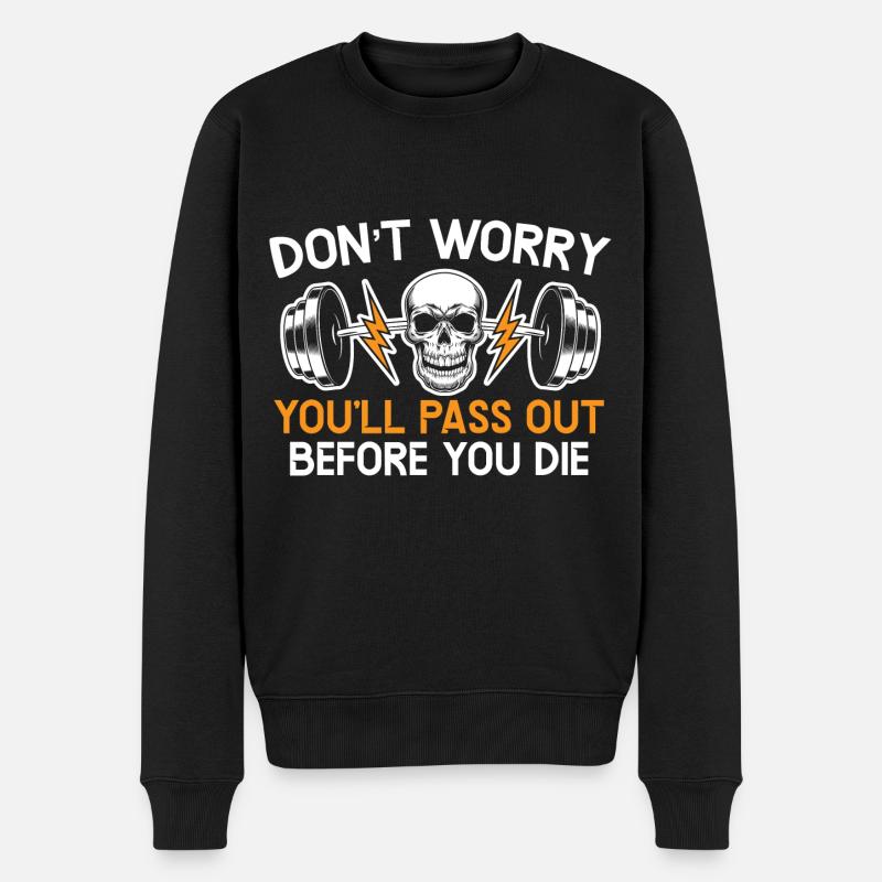 Mach dir keine Sorgen du wirst ohnmächtig bevor du - Männer Premium Bio Pullover - Schwarz