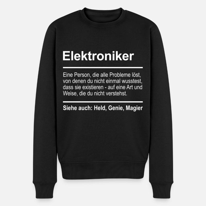 Elektroniker - Männer Premium Bio Pullover - Schwarz