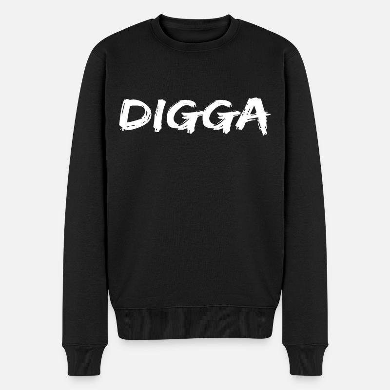 Digga Desgin - Männer Premium Bio Pullover - Schwarz