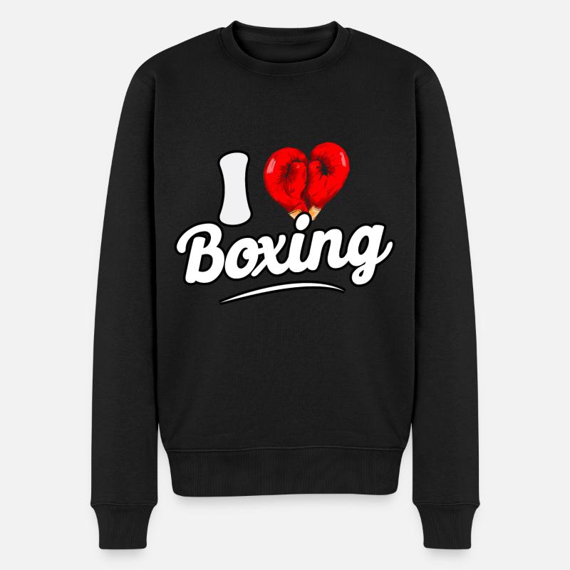 J’aime la boxe - Pull Premium bio Homme - noir