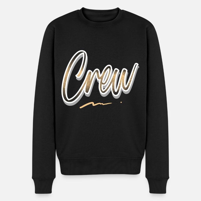 Crew - Männer Premium Bio Pullover - Schwarz