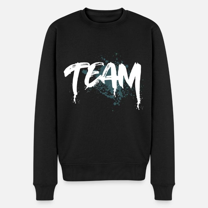 Team - Männer Premium Bio Pullover - Schwarz
