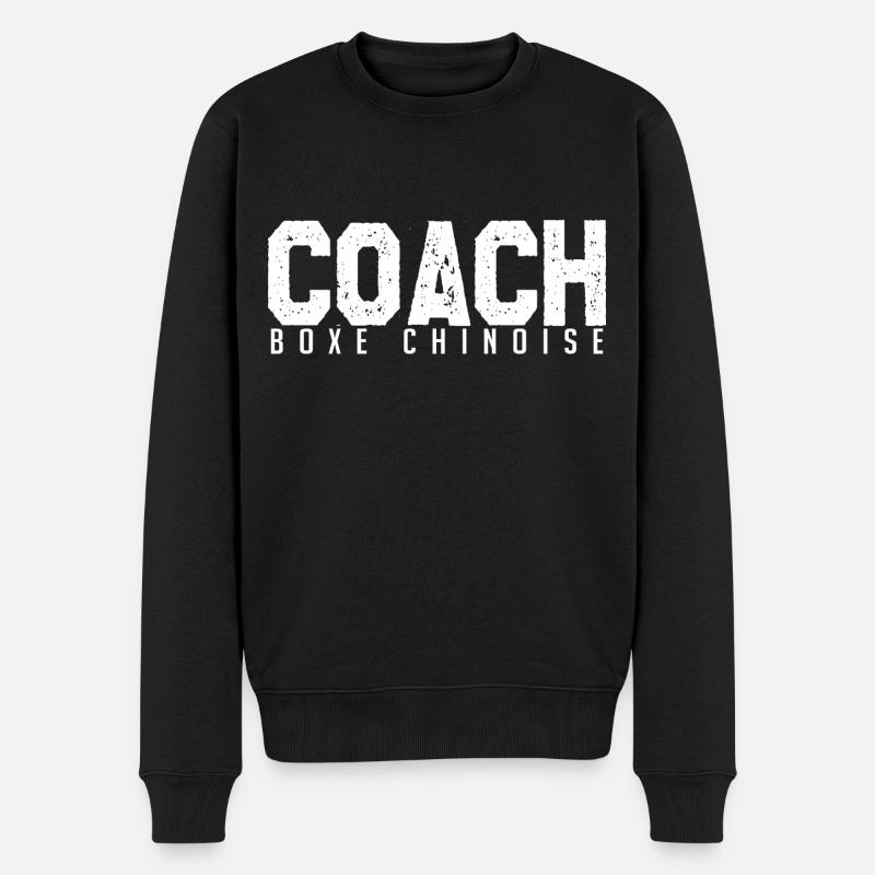 Chinesischer Boxtrainer. Chinesischer Boxtrainer. - Männer Premium Bio Pullover - Schwarz