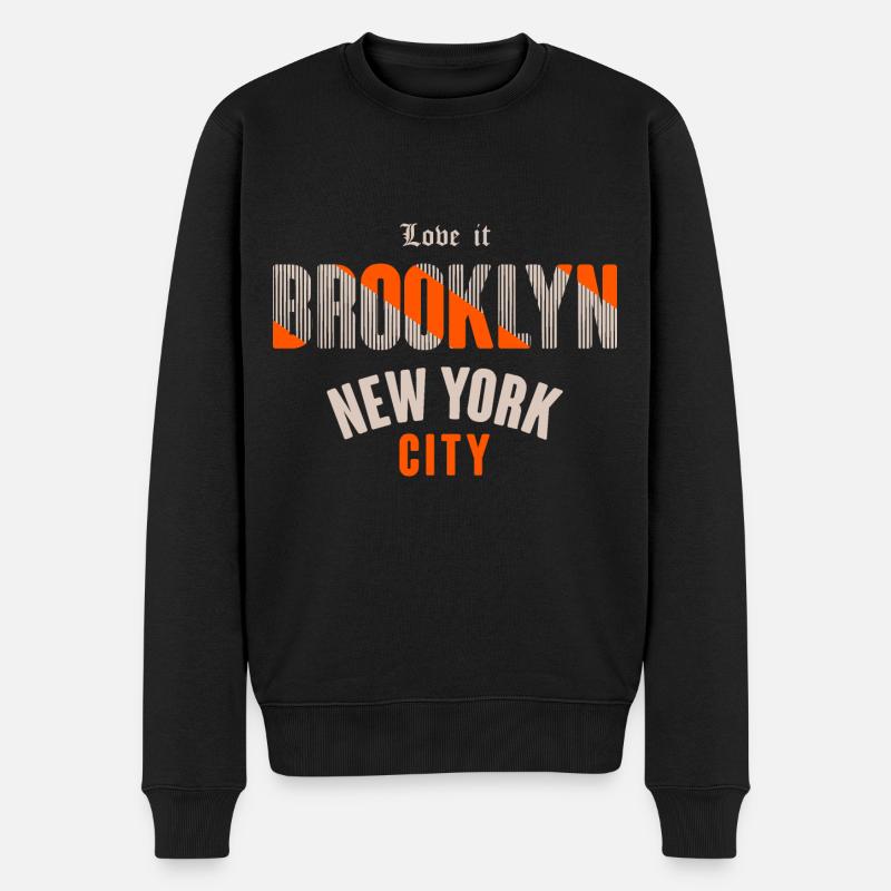 Brooklyn New York urban streetwear - Männer Premium Bio Pullover - Schwarz