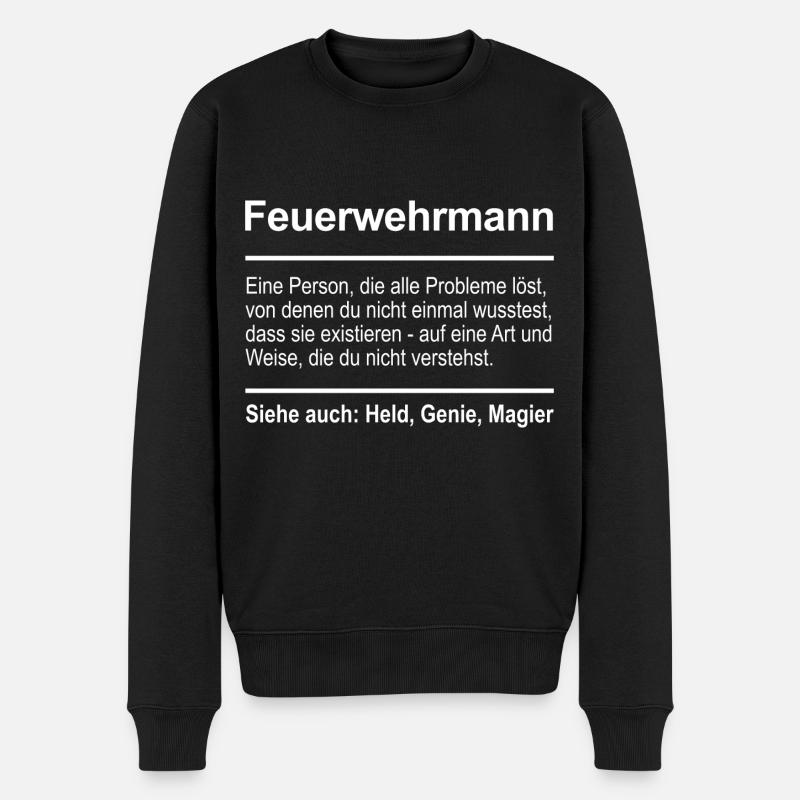 Pompier - Pull Premium bio Homme - noir