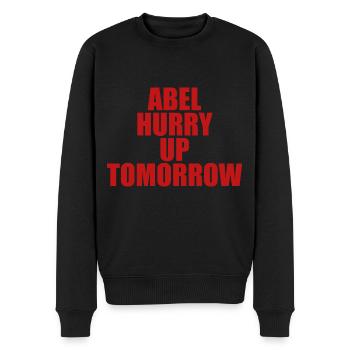 Trend Abel Hurry Up Tomorrow Fan - Männer Premium Bio Pullover - Schwarz - Vorne - Nico (187cm)