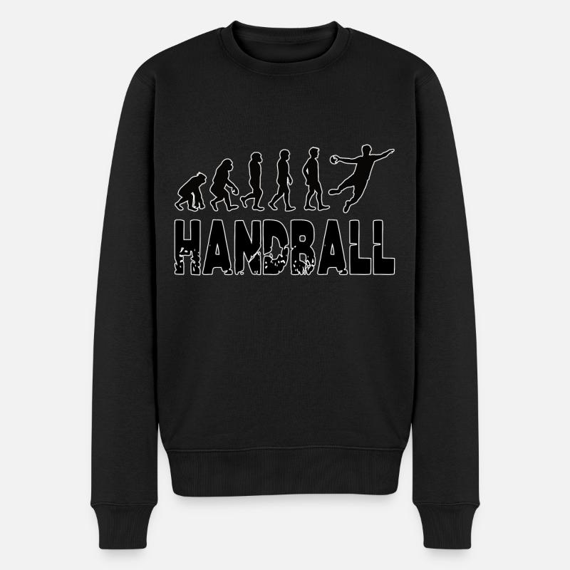 Handball evolution, from primacy to super athlete - Men's Premium Organic Jumper - black