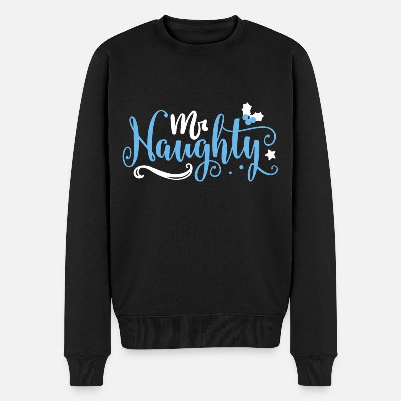 Herr Naughty - Männer Premium Bio Pullover - Schwarz