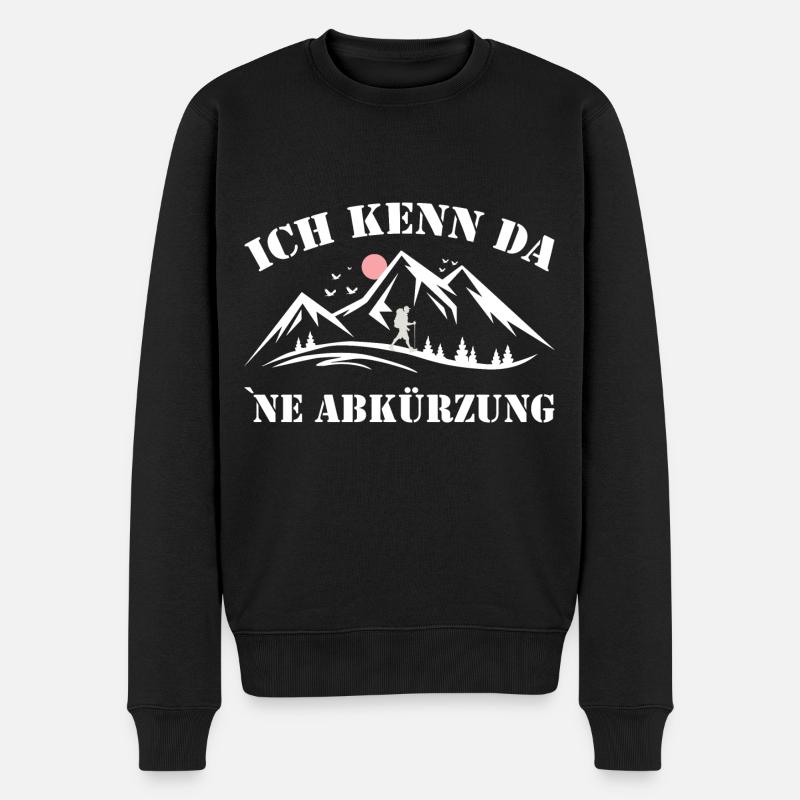 Ich kenn da ne Abkürzung - Männer Premium Bio Pullover - Schwarz