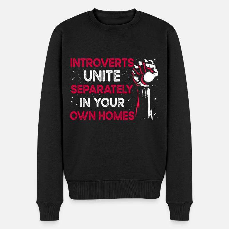 Introvertiert Schüchtern Antisozial - Männer Premium Bio Pullover - Schwarz