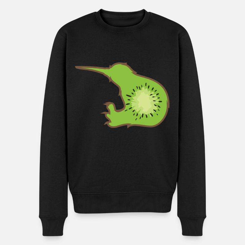 Kiwi vogel - Männer Premium Bio Pullover - Schwarz