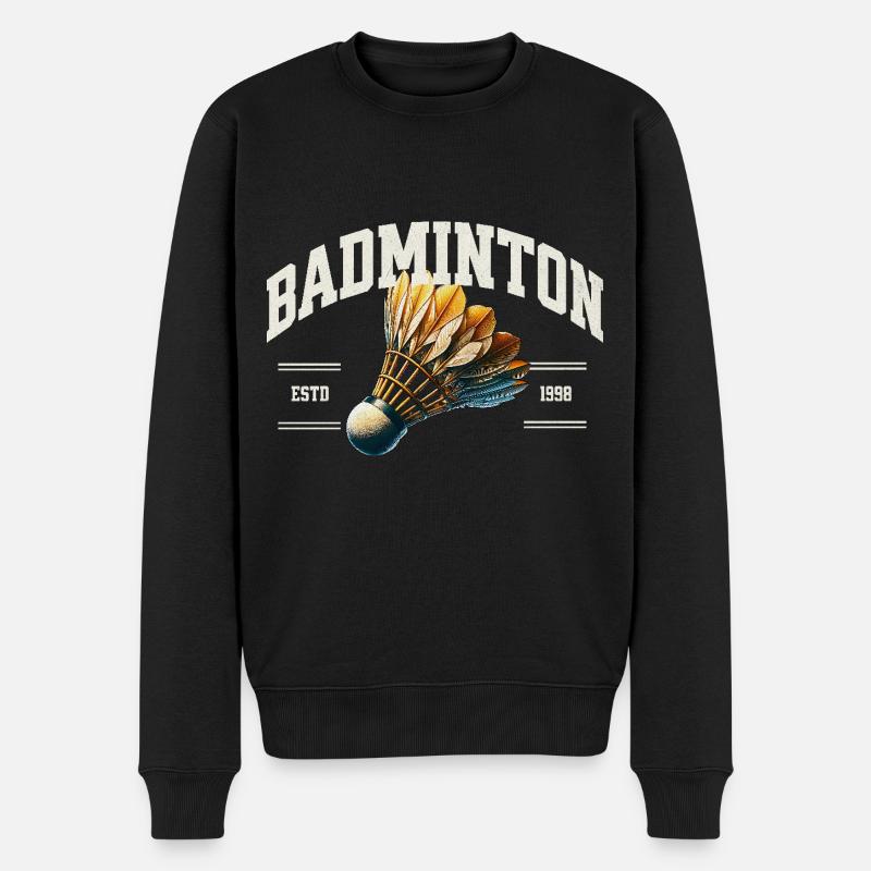 Badminton - Männer Premium Bio Pullover - Schwarz